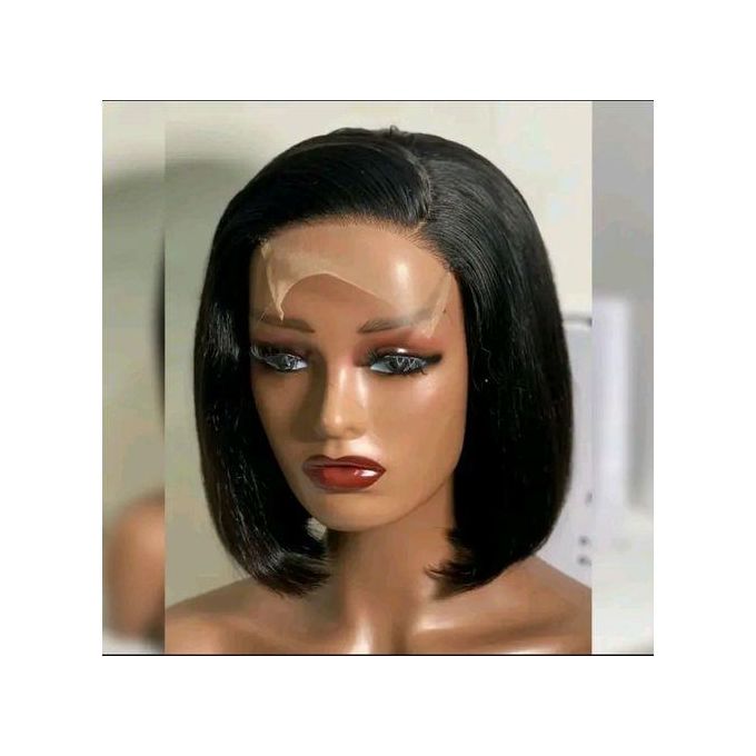 44 Semi-Human Hair Bob Wig - Adjustable Cap, Tangle-Free, Black 44 Semi-Human Hair Bob Wig - Adjustable Cap, Tangle-Free, Black