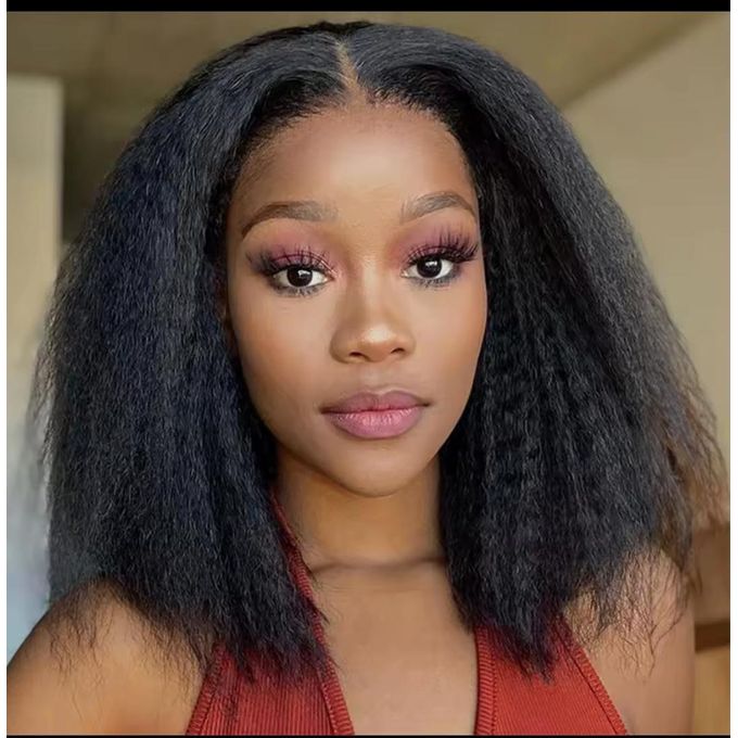 Fashion Classic Kinky Closure Semi-Human Wig - Black, 0.5 kg Fashion Classic Kinky Closure Semi-Human Wig - Black, 0.5 kg