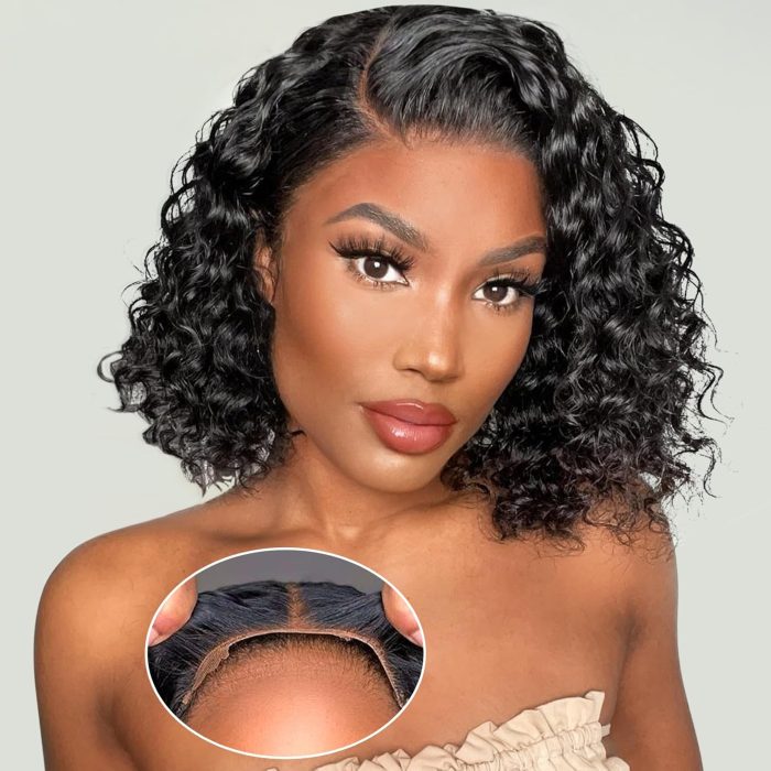 Glueless Wigs Human Hair pre plucked Pre Cut Short Curly Bob Lace Front Wigs for Black Women 4x4 Lace Closure Glueless Wig with Elastic Band for Beginners 10 Inch Glueless Wigs Human Hair pre plucked Pre Cut Short Curly Bob Lace Front Wigs for Black Women 4x4 Lace Closure Glueless Wig with Elastic Band for Beginners 10 Inch