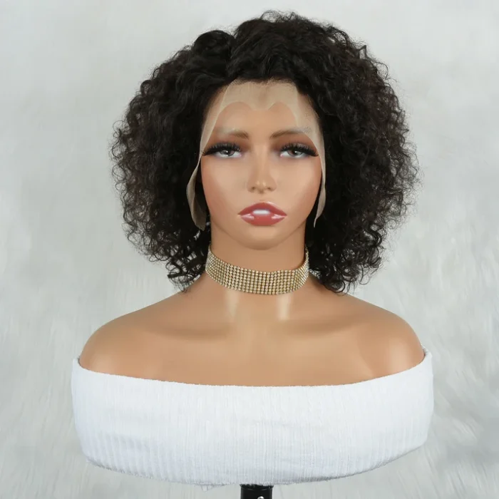 Water Wave Lace Frontal Wigs For Women 13x4 Glueless Short Curly Wig Pixie Cut Human Hair Wigs 250 Density Ready to Wear Water Wave Lace Frontal Wigs For Women 13x4 Glueless Short Curly Wig Pixie Cut Human Hair Wigs 250 Density Ready to Wear